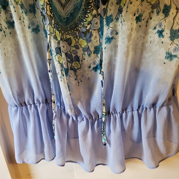 Evolution By JMS Women's Sheer Beachy Beaded Bohemian Plus Sized Y2K 1X - Picture 8 of 11